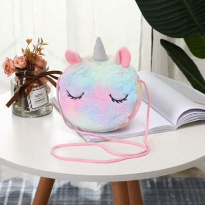 Belt Purse Crossbody Square Corduroy Women Phone Gift Bag Cartoon Unicorn