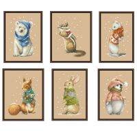 （Jinxiu cross-stitch）สีขาวหมี Cross Stitch น่ารัก Animal18ct 14ct 11ct Flaxen ผ้าลินินผ้าฝ้ายเย็บปักถักร้อย DIY Handmade Home Deco