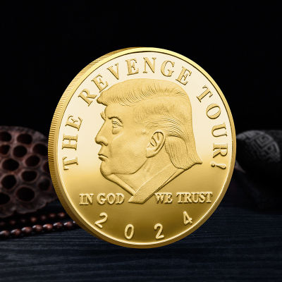 2024 ประธานาธิบดี Donald Trump Silver Gold Plated EAGLE เหรียญที่ระลึก Donald J Trump ของ US President THE REVENGE ทัวร์เหรียญ-kdddd