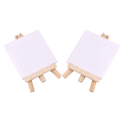 96Set Artists 5 Inch Mini Easel +3 Inch X3 Inch Mini Canvas Set Painting Craft DIY Drawing Small Table Easel Gift