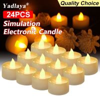 24PCS LED Electronic Candle Tea Light Flickering Flameless Fake Candle With Battery Party Romantic Wedding Proposal Decoration