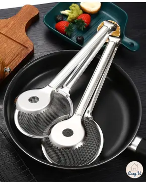 BBQ Thongs Stainless Steel Food Clip Steak Bread Clamp Kitchen Frying Oil  Cooking Filter