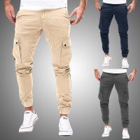 2023 Casual Men Cargo Pants Streetwear Fashion Sweatpants Joggers Men Bottoms Solid Color Cotton Trousers Mens Brand Track Pants