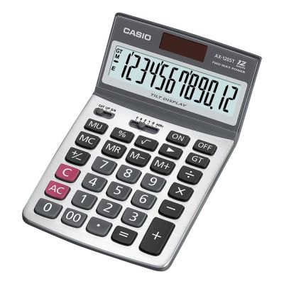 Casio Calculator เครื่องคิดเลข รุ่น AX-120ST สีเงิน บริการเก็บเงินปลายทาง