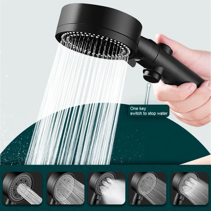 Massage Shower Head Adjustable Spray Nozzle Common interface 5 Modes ...