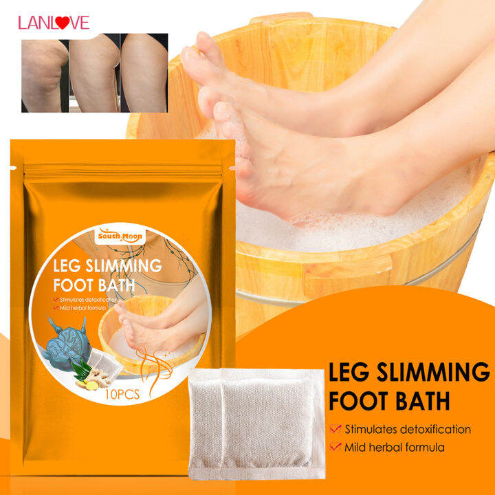 LANLOVE 10pcs Ginger Foot Bath Powder Bag Lymphatic Drainage Foot Soak ...