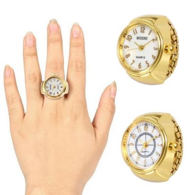 Chic Combination Of Ring And Watch Versatile Fashion Statement Fashion Ring Watch Steel Round Quartz Watch Gift For Women