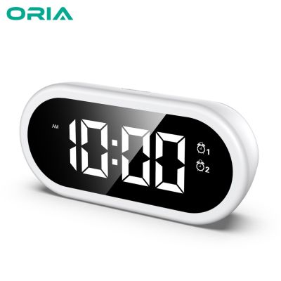 ~ Oria นาฬิกาปลุกดิจิทัล LED ควบคุมด้วยเสียง ชาร์จ USB พร้อมฟังก์ชั่นเลื่อนปลุก 2 กลุ่ม pdo