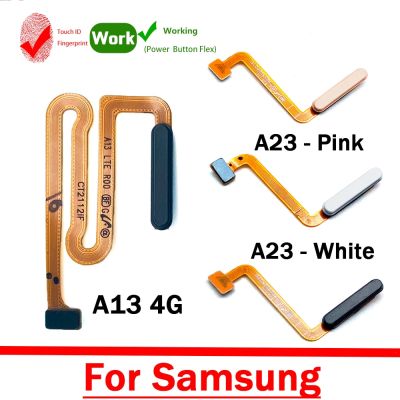 100% เดิมสําหรับ Samsung Galaxy A13 4G A23 A13 5G ลายนิ้วมือ เซนเซอร์ Home Return Key Menu ปุ่ม Flex Ribbon Cable