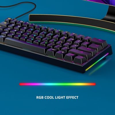 แบบพกพาขนาดเล็ก60% แป้นพิมพ์บลูทูธไร้สายเชิงกล Gateron Mx แบ็คไลท์ RGB SK61 GK61คีย์บอร์ดเล่นเกมสำหรับเดสก์ท็อป