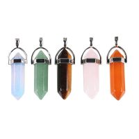 1pcs Natural Stone Chakra Healing Pendant DIY Necklace Rose Quartz Tiger Eye Green Aventurine Opal Pendants