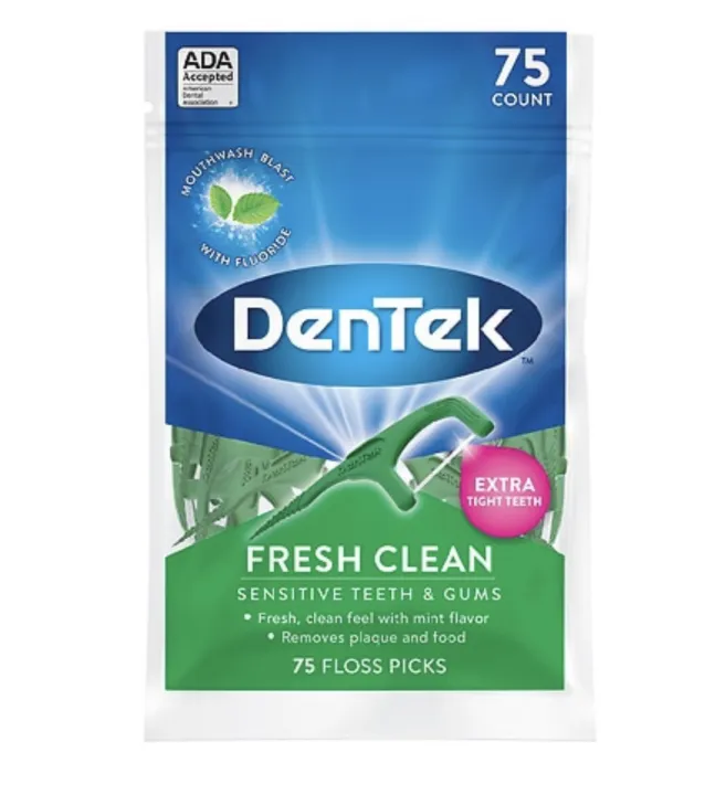 DenTek Triple Clean Advanced Clean Floss Picks 75 count,DenTek Triple