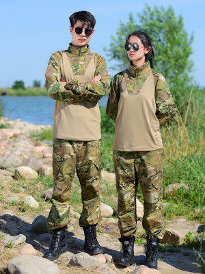 ชุดกบ CP สูทผู้ชายสูทลายพรางหญิงแท้แฟนทหารยุทธวิธีอเมริกันเสื้อผ้า CS จริงกลางแจ้ง