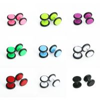 2PCS 8mm Fashion Fake Ear Plug Cheater Ear Tunnels Barbell Ear Studs Earrings Anti allergic Body Jewelry Free Shipping Men Women