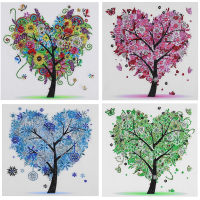 5D DIY Diamond Painting Four Seasons TreeLove Heart Shape Tree Crystal Rhinestone Embroidery Mosaic Art Crafts Home Decoration