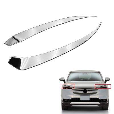 For Honda HRV HR-V Vezel 2021 2022 ABS Chrome Front Headlight Lamp Cover Garnish Strip Eyebrow Cover Trim