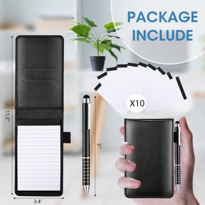 12-pcs-small-pocket-notepads-holder-set-mini-pocket-note-pad-holder-with-10-pcs-3-inch-x-5-inch-memo-book-refills