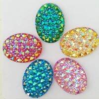 Hot DIY 5PCS 30mm*40mm MIX AB Resin oval Flatback Rhinestone Wedding Buttons F096