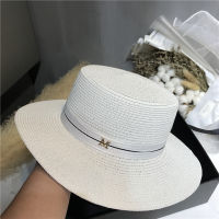 Summer Womens Sunscreen Straw Hat With M Letter Classic New Flat Hats For Girls Sun Hats Church Fedoras Hat Breathable