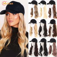 【Cw】MEIFAN Synthetic Baseball Wig Long Wavy Curly Wig Black Trucker Hat Wigs Cap With Hair Naturally Connect Hair Cap Adjustable