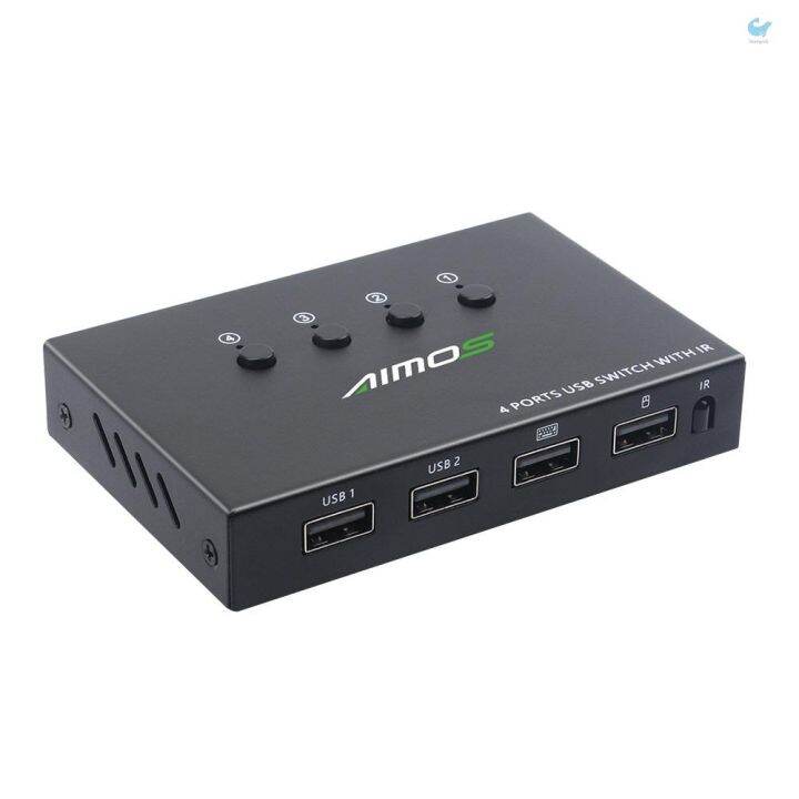 H&G AIMOS USB Switcher Selector with Remote Control 4PCs Sharing 4 USB