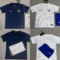 Most popular Top Quality 2022 France Home Away Jersey Set World Cup Kids Football Jersey Tops Shorts Suit for 2-13 Years