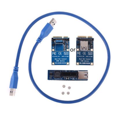 ♝卐 PCI-E Riser Mini PCIE to PCI-E X1 Extension Port SATA Adapter Expansion Card Power Connector with 30cm USB Extender Cable