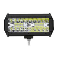 บาร์ Led ไฟสามแถวสีขาวกันน้ำ40smd 120W 6000K สำหรับรถบรรทุกมอเตอร์ไซค์ Suv รถ Atv 7นิ้ว