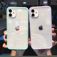 [LWF HOT]✱ เคสโทรศัพท์กันกระแทกแบบใสสำหรับ iPhone 14 13 12 11 Pro Max 12 Mini X XR XS 7 8 Plus SE 2020กรอบสีใสฝาหลัง