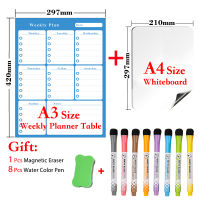 A3 Size Magnetic Weekly Planner Table and A4 Size Magnetic Whiteboard Dry Erase Fridge Stickers Gift 8 Pen 1eraser