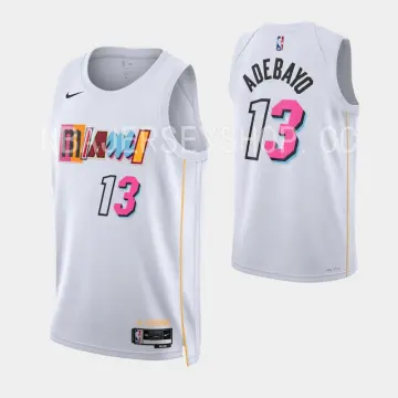 Outerstuff Bam Ad o Miami Heat NBA Boys Youth 8-20 White City Edition  Swingman Jersey