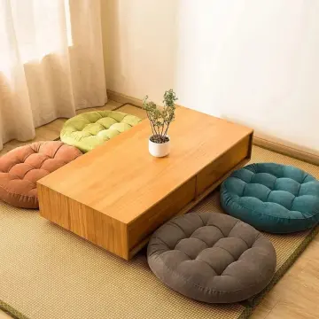 1pc Solid Color Corduroy Floor Cushion, Thick Plush Tatami Pillow For Bay  Window, Extra Large