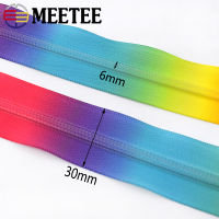 5Meters Meetee 5# Nylon Zippers Printed Rainbow Color Zipper for Sewing Bag Clothes Zip Repair Kits DIY Garment Accessories