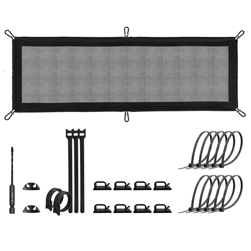 Cable Management net - Under Desk Wire Management - Flexible Under Desk  Cable Management Tray White