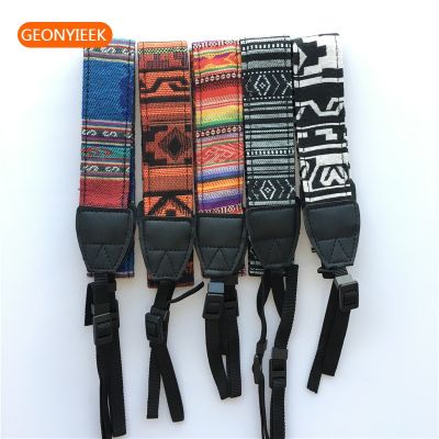 ❁❀❇ Retro Ethnic Style Camera Shoulder Neck Strap Band Multi-color Series PU Leather Vintage Adjustable Belt For Nikon Sony DSL/DSLR