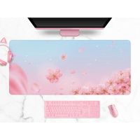 Cherry Blossom Kawaii Japanese Anime Aesthetics Mouse Pad, Cute Pastel Pink Sakura Gaming Desk Mat（20cmx25cm 30cmx60cm 40cmx70cm 40cmx80cm 40cmx90cm）