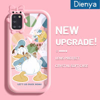 เคส Dienya สำหรับ Samsung A31เคสรูปโบว์ลายเป็ดการ์ตูนเคสนิ่มกันกระแทกทนต่อการขีดข่วนเคสโทรศัพท์โปร่งใสฝาครอบป้องกันเลนส์กล้องถ่ายรูปซิลิกาเจลกันกระแทก