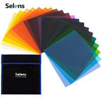 Selens 20pcs Color Lighting Gel Filters 25x25cm Transparent Colour Correction Light Sheet Film Kit For Photo Studio With Bag