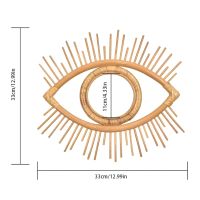 Rattan Innovative Art Decoration Eye Shape Makeup Mirror Dressing Wall Hanging