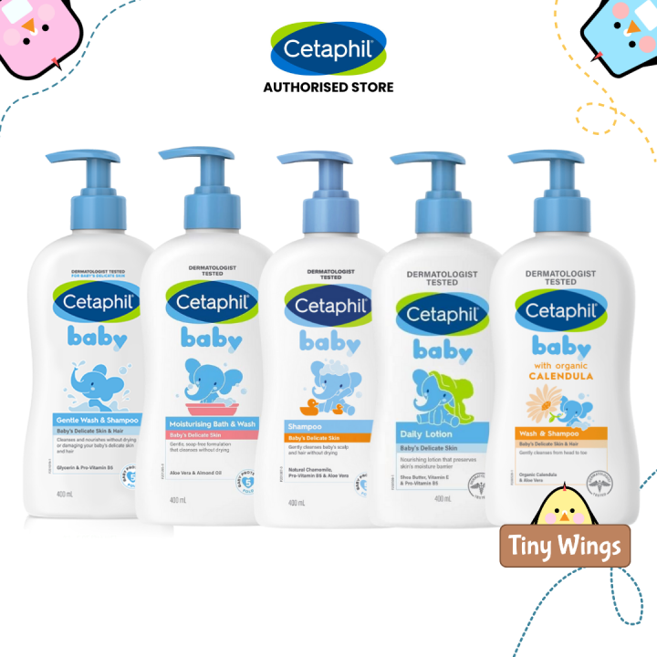 Cetaphil Baby Daily Lotion, Calendula Wash & Shampoo 400ml, Baby Daily