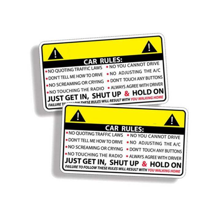 10x6CM Car Window Adhesive Vinyl Decals Reflective Safety Rules Sticker Universal Decals