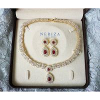 Neriza jewelry/ชุดเครื่องประดับออกงานหรุหรา เพชรสังเคราะห์ประกายไฟเทีบเท่าเพชรแท้