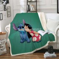 BLANKET 3D พิมพ์น่ารัก Stitch ผ้าห่อตัวเด็กโยนโซฟาทีวีเตียงเครื่องนอนสำหรับเด็กหญิงเด็กชายเด็กการ์ตูนผ้าห่ม