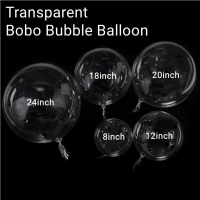 10Pcs 10-24นิ้วโปร่งใส Bobo Bubble บอลลูน Clear Inflatable Air Helium Globos งานแต่งงานวันเกิดตกแต่ง Baby Shower