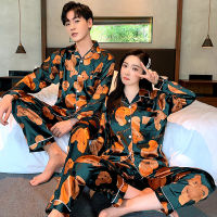 Silk Pajamas for couple Luxury pyjama Suit Satin Sleepwear Set Pijama Lovers Night Suit Men&amp;Women Casual Home Clothing Nightwear