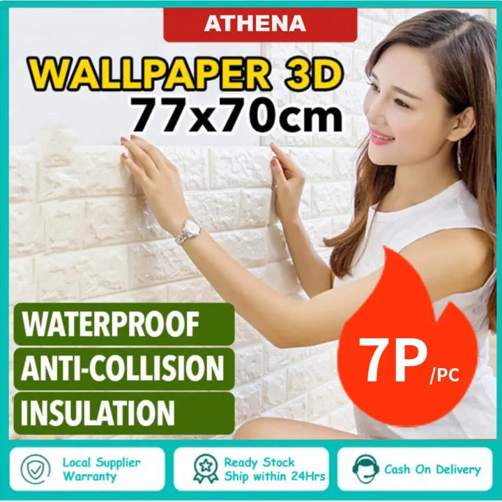 ♒Big Size 70x77CM 3D Wallpaper Waterproof Adhesive PVC Foam Wall Sticker  Ceiling Wallpaper Home Decor☁ | Lazada PH