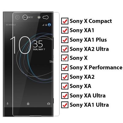 กระจกฟิล์มป้องกันโทรศัพท์,สำหรับ Sony Xperia XA1 XA2อัลตร้าพลัสปกป้องหน้าจอ X Performance XA กระจกนิรภัยขนาดกะทัดรัด