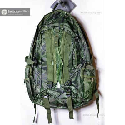 กระเป๋าเป้ลายพรางทหารดิจิตอลและลายพราง สีเขียวเข้ม ความจุ30L กระเป๋าเป้สะพรายหน้า-หลัง