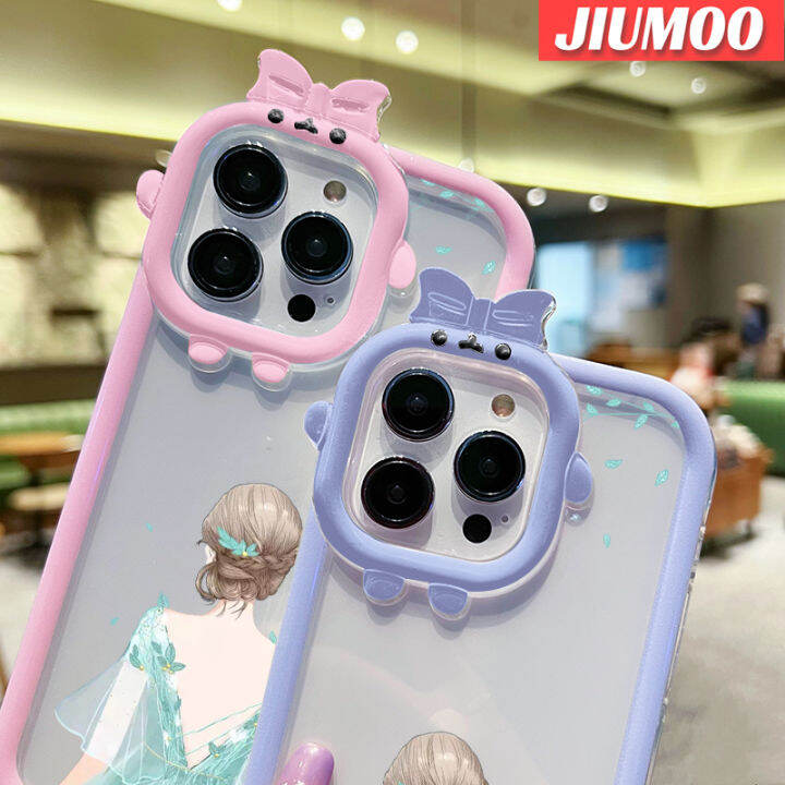 jiumoo-เคสสำหรับ-realme-c30-c30s-narzo-50i-prime-case-การ์ตูนน่ารักเด็กสาวสวยกันกระแทกซิลิโคนนิ่มน่ารักเคสโทรศัพท์โปร่งใสเคสนิ่มป้องกันเลนส์กล้องถ่ายรูปสัตว์ประหลาดน้อย