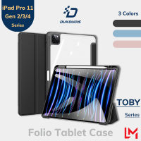 DUX DUCIS TOBY เคสโฟลิโออัจฉริยะกันกระแทก เคสแท็บเล็ตแบบใสการป้องกันเต็มรูปแบบ Smart Folio Case สำหรับ Apple iPad Pro รุ่น 11 นิ้ว (รุ่นที่ 2 / 3 / 4)